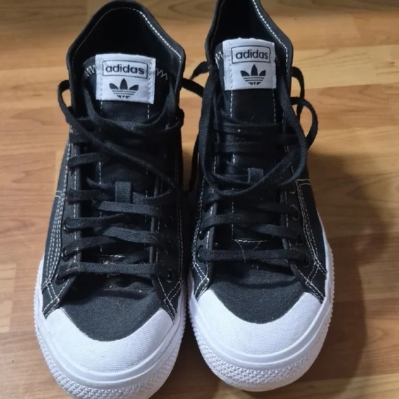 adidas Black Canvas High-Top Sneakers - Picture 4 of 6